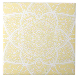 Carreau Mandala jaune et blanc - Loergann au Magnolia