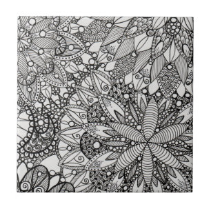 Carreau Mandala Motif Lineart Carrelage en céramique