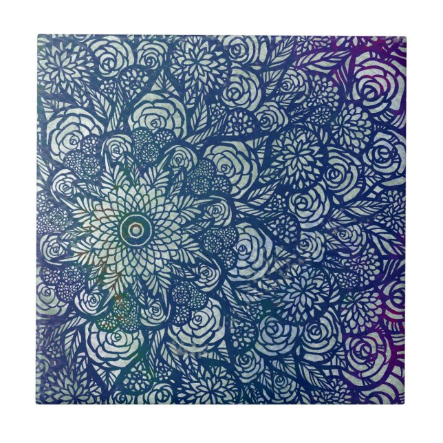 Carreau Mandala Nature Florale (Devant)