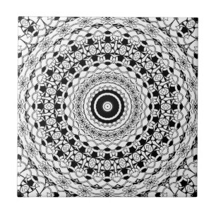 Carreau Mandala noir et blanc