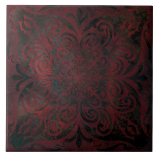 Carreau mandala noir romantique élégant