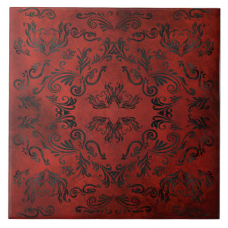 Carreau mandala noir romantique élégante céramique