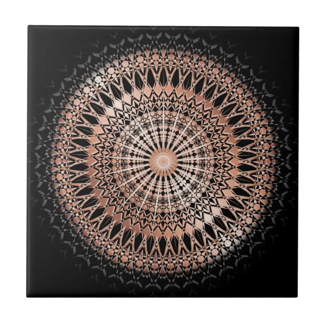 Carreau Mandala rose Gold Black (Devant)