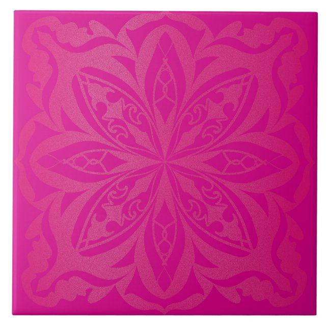Carreau Mandala rose zen (Devant)