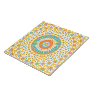 Carreau Mandala Turquoise Jaune