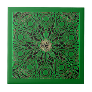 Carreau Mandala vert de Kelly Triskele