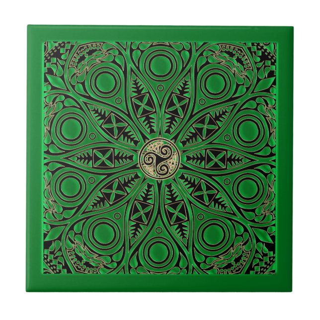 Carreau Mandala vert de Kelly Triskele (Devant)