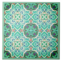 Mandala vert géométrique