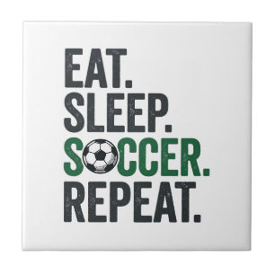 Carreau Manger Dormir Football Répéter Design T-Shirt Vint