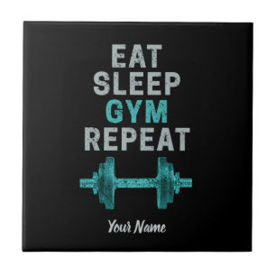 Carreau Mangez Sleep Gym Répéter Gymnastique Vintage Pour 