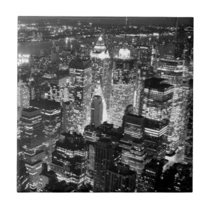Carreau Manhattan New York nuit Noir et blanc