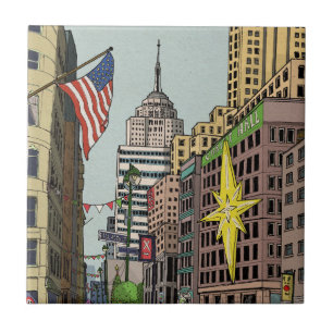 Carreau Manhattan Winter New York Illustration de Noël