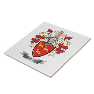Carreau Manteau de crête de famille de Harding des bras