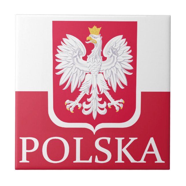 Carreau Manteau de drapeau de Polska des dessous de verre (Devant)