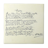 manuscrit autographe de Voyelles (Rimbaud) Céramiq