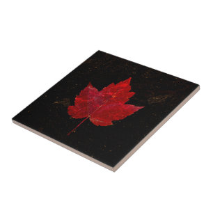 Carreau Maple Leaf Red Black Gold Pays Automne Texture