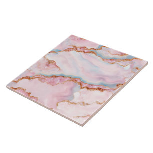 Carreau Marble Agate tendance Blue Rose Gold Collection
