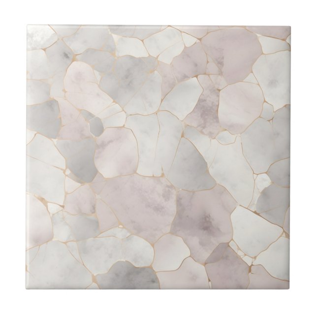 Carreau Marbre blanc rose gris Retiré de la salle de bain (Devant)