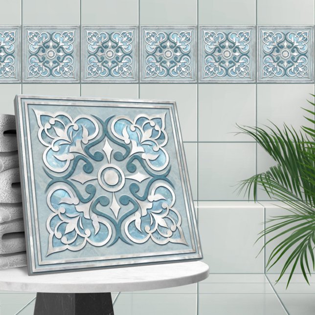 Carreau Marbre bleu marocain & Pearl (Créateur téléchargé)