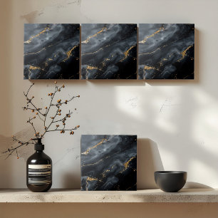 Carreau Marbre bleu-noir paillettes dorées ID1172a