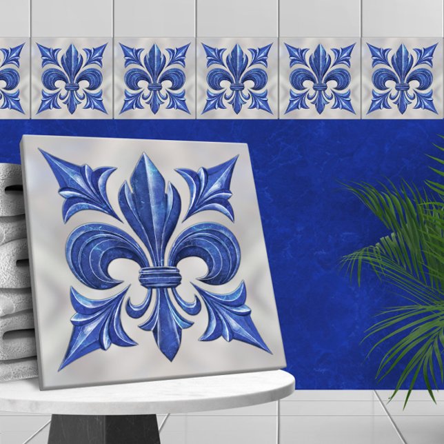 Carreau Marbre et perle Fleur-De-Lis (Créateur téléchargé)