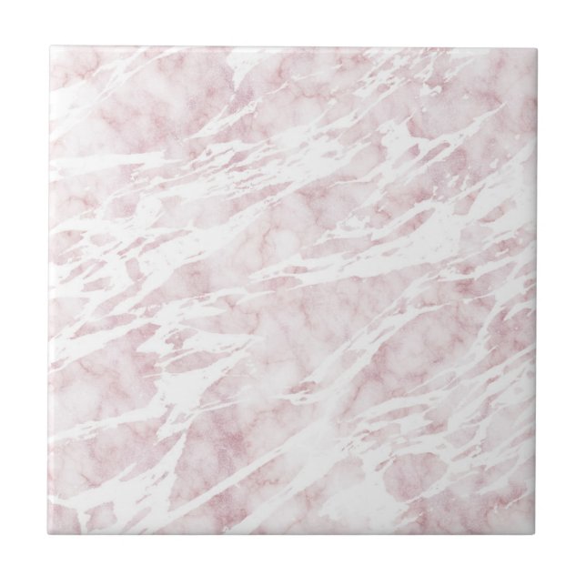 Carreau Marbre moderne rose et blanc Girly (Devant)