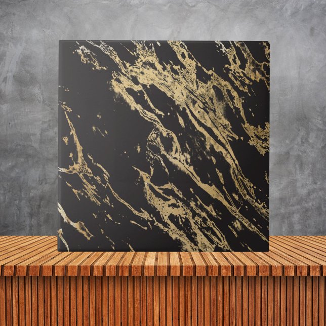Carreau Marbre noir et or de luxe (Créateur téléchargé)
