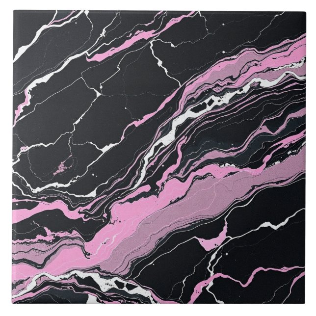 Carreau Marbre noir et rose (Devant)