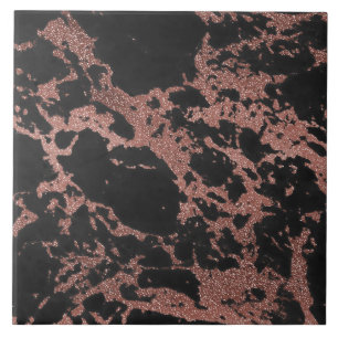 Carreau Marbre noir rose or parties scintillant texture im