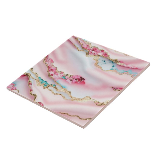 Carreau Marbre rose clair Agate Collection populaire (Côté)
