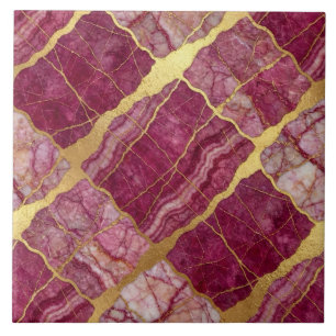 Carreau Marbre Rose Mauve et Or