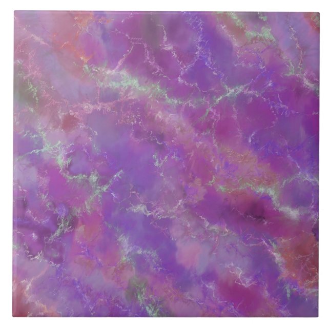 Carreau Marbre Rose, Violet Et Argent Sophistiqué (Devant)