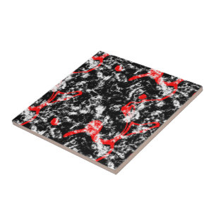 Carreau Marbre rouge, blanc et noir Abstrait