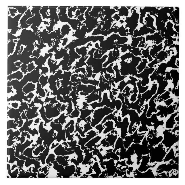Carreau Marbre sauvage 3 - noir et blanc (Devant)