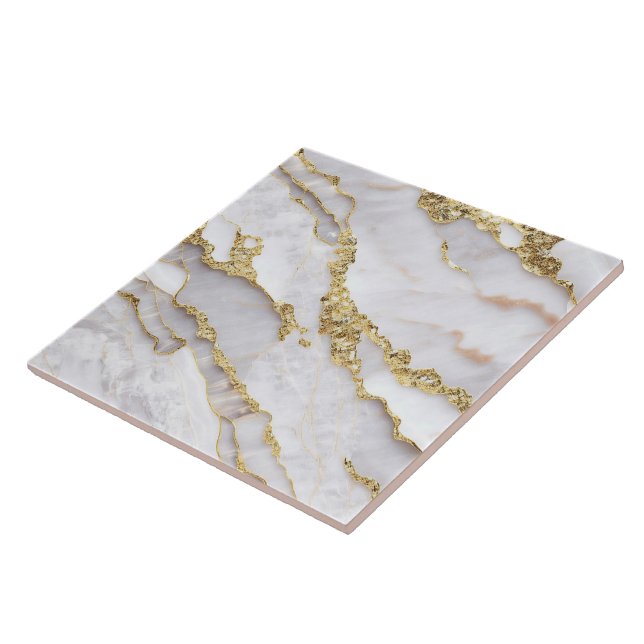 Carreau Marbre tendance Agate White Gold Collection (Côté)