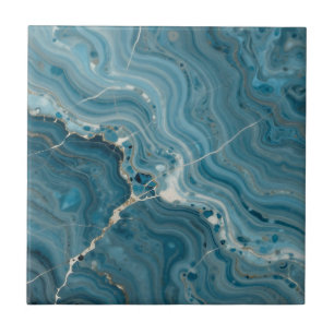 Carreau Marbre Veine d'Or Agate Bleue