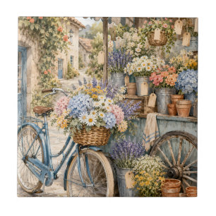 Carreau Marché de fleurs Bloomcore à bicyclette