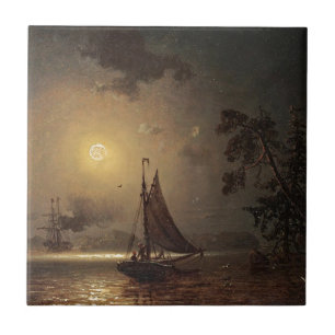 Carreau Marcus Larson voyage nocturne nuit de lune vintage