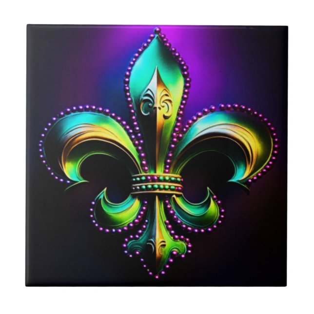 Carreau Mardi Gras Fleur De Lis (Devant)