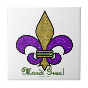 Carreau Mardi Gras Fleur De Lis Coloré