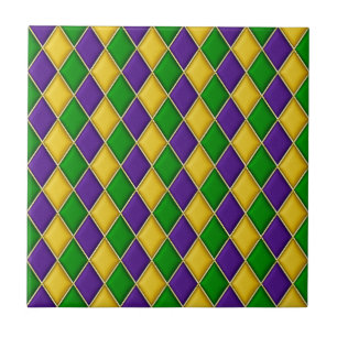 Carreau Mardi Gras Harlequin Diamond Motif