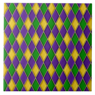 Carreau Mardi Gras Harlequin Diamond Motif