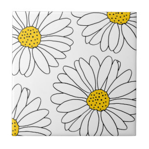 Carreau Marguerite jaune et blanc
