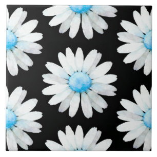 Carreau Marguerites à points bleus
