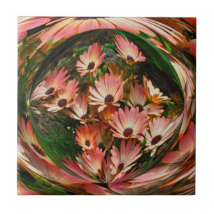 Carreau Marguerites africaines roses Art Floral Abstrait