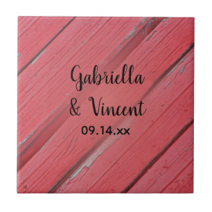 Carreau Mariage campagnard en bois de la grange rouge