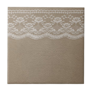 Carreau Mariage en cuir et dentelle