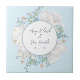 Carreau Mariage floral bleu Tulip