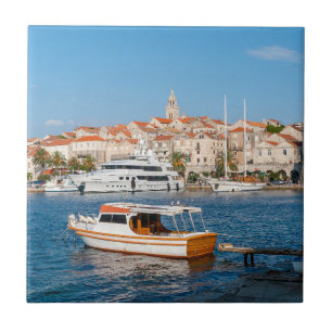 Carreau Marina de la ville de Korcula - Dalmatie, Croatie