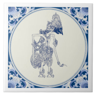 Carreau Marionnette hollandaise-indonésienne Delft Blauw V